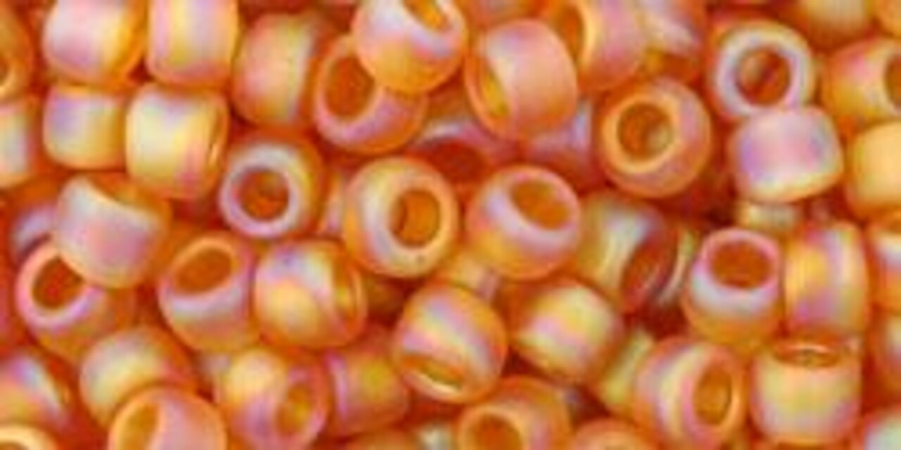 Toho 6/0 Round Japanese Seed Bead, TR6-162CF, Transparent AB Frost Dark Topaz